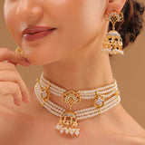 Shahi Dwar Royal Pearl Jhumka Necklace Set
