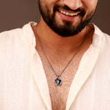 Evil Eye Capricorn Zodiac Black Oxidised Pendant