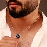 Evil Eye Capricorn Zodiac Black Oxidised Pendant