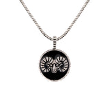 Evil Eye Aries Zodiac Black Oxidised Pendant