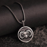 Evil Eye Aries Zodiac Black Oxidised Pendant