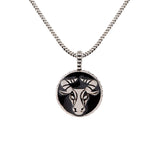 Evil Eye Taurus Zodiac Black Oxidised Pendant