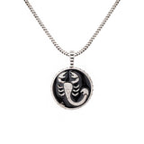 Evil Eye Scorpio Zodiac Black Oxidised Pendant