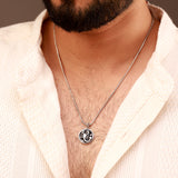 Evil Eye Scorpio Zodiac Black Oxidised Pendant