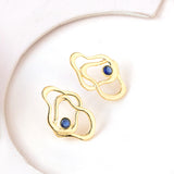 Flow Tide Ocean Blue Stud Earrings