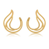 Flow Tide Sea Motion Front Back Hoop Earrings