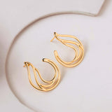 Flow Tide Sea Motion Front Back Hoop Earrings
