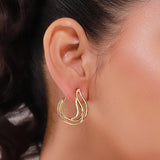 Flow Tide Sea Motion Front Back Hoop Earrings
