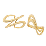 Flow Tide Brush Duo Statement Adjustable Ring Combo