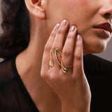 Flow Tide Brush Duo Statement Adjustable Ring Combo