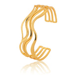 Flow Tide Golden Wave Cuff Adjustable Bracelet