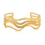 Flow Tide Golden Wave Cuff Adjustable Bracelet