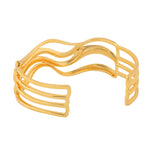 Flow Tide Golden Wave Cuff Adjustable Bracelet