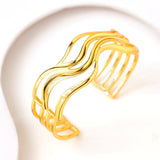 Flow Tide Golden Wave Cuff Adjustable Bracelet