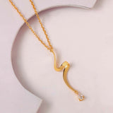 Flow Tide Stream Pendant Short Necklace