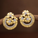 Threads of Royalty Rajvalli Floral CZ Stud Earrings