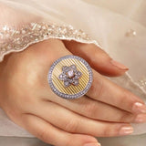 Threads of Royalty Rajpushpa Royale CZ Statement Ring