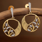 Threads of Royalty Rajvalli Cz Dangler Earrings