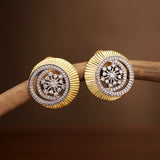Threads of Royalty Rajjyoti Floral CZ Stud Earrings