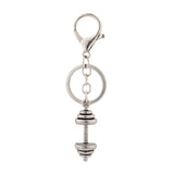 Lift It Dumbbell Silver Oxidised Bag Charm Keychain For Men