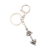 Lift It Dumbbell Silver Oxidised Bag Charm Keychain For Men