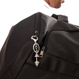 Lift It Dumbbell Silver Oxidised Bag Charm Keychain For Men
