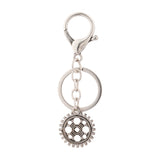 Gear Up Silver Oxidised Bag Charm Keychain