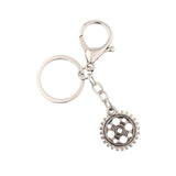 Gear Up Silver Oxidised Bag Charm Keychain