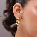 Flow Tide Wave Curves Stud Earrings