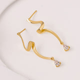 Flow Tide Spiral Stream Drop Earrings