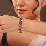 Phulwari Madhavi Oxidised Cuff Bracelet