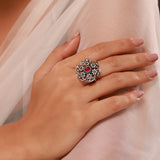 Phulwari Madhavi Oxidised Floral Statement Ring