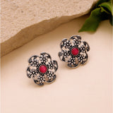 Phulwari Gulika Floral Oxidised Stud Earrings