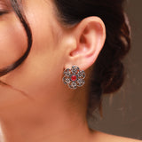 Phulwari Gulika Floral Oxidised Stud Earrings
