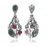 Phulwari Kusum Floral Multicolor Oxidised Dangler Earrings