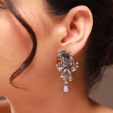Phulwari Pallav Floral Oxidised Dangler Earrings