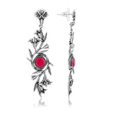 Phulwari Kusum Floral Oxidised Dangler Earrings
