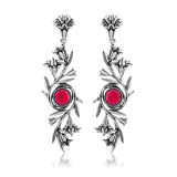 Phulwari Kusum Floral Oxidised Dangler Earrings