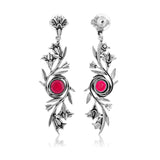 Phulwari Kusum Floral Oxidised Dangler Earrings