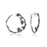 Phulwari Pushpara Oxidised Front Back Hoop Earrings