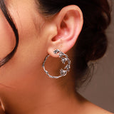 Phulwari Pushpara Oxidised Front Back Hoop Earrings