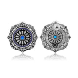 Phulwari Neelkamal Oxidised Floral Stud Earrings