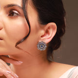 Phulwari Neelkamal Oxidised Floral Stud Earrings