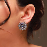 Phulwari Neelkamal Oxidised Floral Stud Earrings