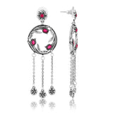 Phulwari Kusum Oxidised Floral Chain Dangler Earrings