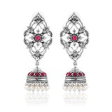 Phulwari Kamalmitra Oxidised Jhumka Earrings