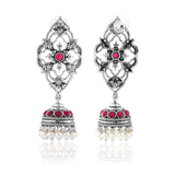 Phulwari Kamalmitra Oxidised Jhumka Earrings