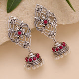 Phulwari Kamalmitra Oxidised Jhumka Earrings