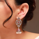 Phulwari Kamalmitra Oxidised Jhumka Earrings