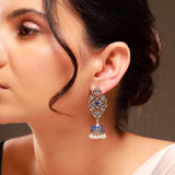 Phulwari Kamalmitra Oxidised Jhumka Earrings